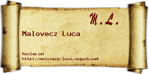 Malovecz Luca névjegykártya